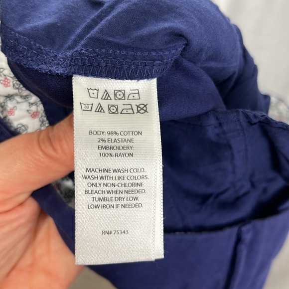 Jones and Company Navy Cotton Shorts w/ Cherries - Picture 7 of 7